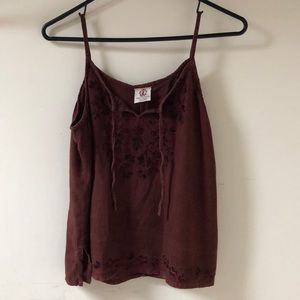 Gypsy Rose Dark Brown Tank Top Blouse Size XS S